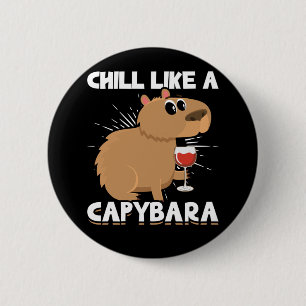 Chill Capybara Cute Animal Lover Ronde Button 5,7 Cm