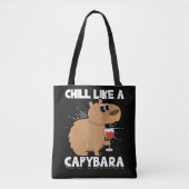 Chill Capybara Cute Animal Lover Tote Bag (Voorkant)