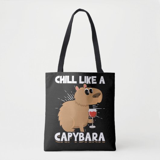 Chill Capybara Cute Animal Lover Tote Bag (Voorkant)