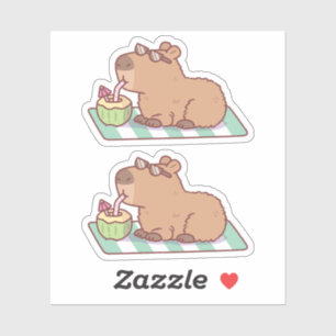 Chill Capybara Drink kokossap Sticker