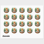 Chill Capybara Hottub Ontspanning Aquarel Kunst Ronde Sticker (Vel)