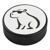 Chill Capybara – Inktborstel op ontwerp Hockey Puck (3/4)