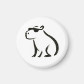Chill Capybara – Inktborstel op ontwerp Magneet (Voorkant)