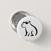 Chill Capybara – Inktborstel op ontwerp Ronde Button 3,2 Cm (Voorkant /achterkant)