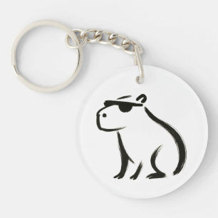 Chill Capybara – Inktborstel op ontwerp Sleutelhanger