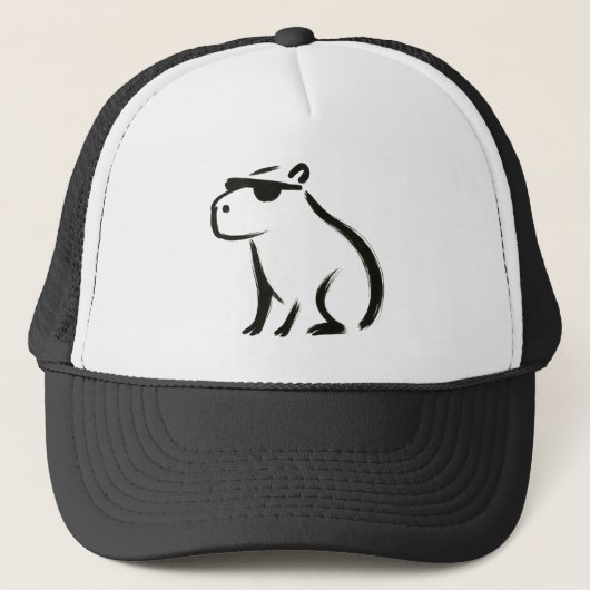 Chill Capybara – Inktkwast ontwerp boodschappentas Trucker Pet (Voorkant)