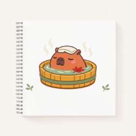 Chill Capybara Onsen Warmwaterbron Cute Notitieboe Notitieboek