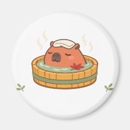 Chill Capybara Onsen Warmwaterbron Koelkastmagneet Magneet