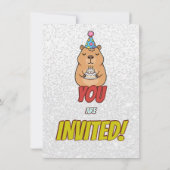 Chill Capybara Uitnodiging voor Volwassenen Verjaa (Achterkant)