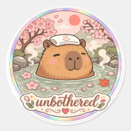 Chill Capybara Warmwaterbron Esthetische Sticker C