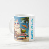 Chill Cat op het strand - Funny Vacation Mok (Voorkant links)