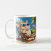 Chill Cat op het strand - Funny Vacation Mok (Links)