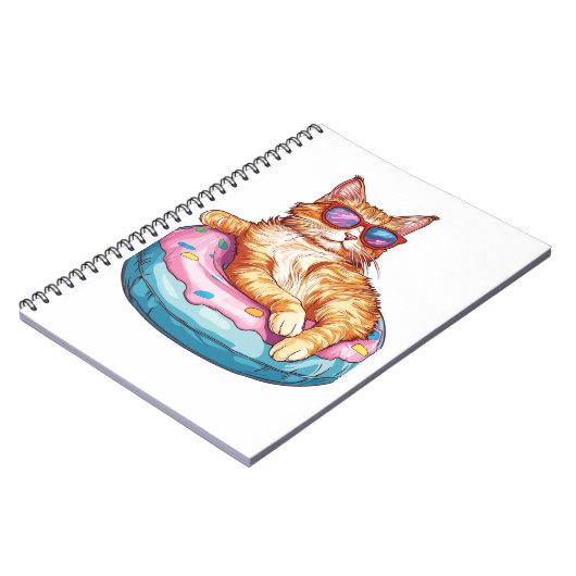 Chill Cat Summer Vibes - Kat aan het zwembad Notitieboek (Linkerzijde)