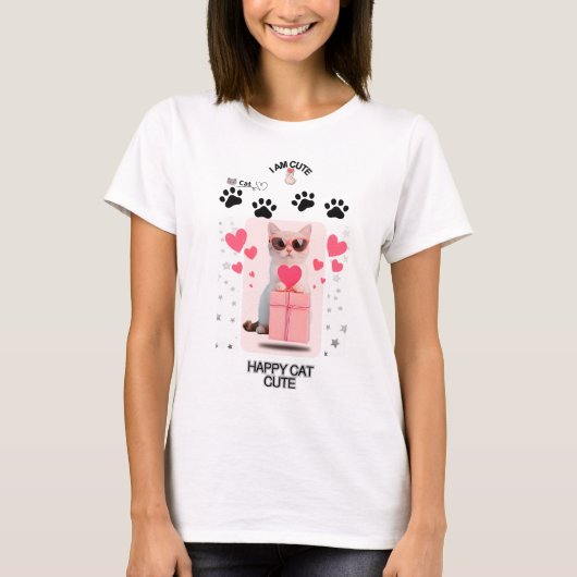 Chill Cat T-shirt | Cool Kitty Grafische Tee (Voorkant)