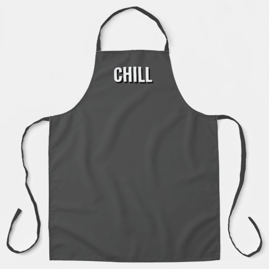 Chill charool grijs grappig modern grill BBQ keuke Schort (Voorkant)