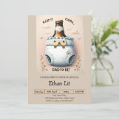 Chill & Cheer Luierbash: Genderneutrale Baby Kaart (Staand voorkant)