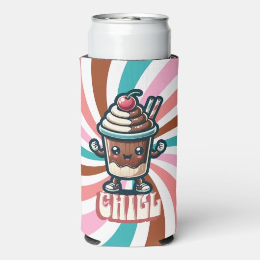 Chill Chocolade Milkshake Pun Seltzer Blikjeskoeler (Seltzer Achterkant)