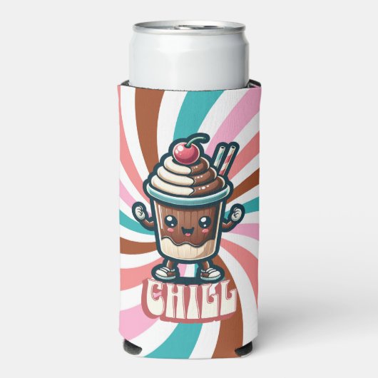 Chill Chocolade Milkshake Pun Seltzer Blikjeskoeler (Seltzer Voorkant)