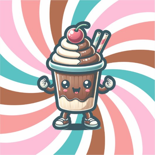 Chill Chocolade Milkshake Pun Sticker (Voorkant)