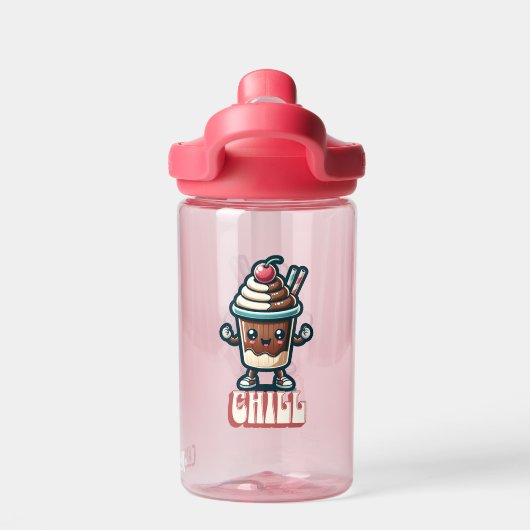 Chill Chocolade Milkshake Pun Waterfles (Achterkant)