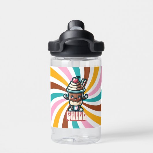 Chill Chocolade Milkshake Pun Waterfles (Achterkant)