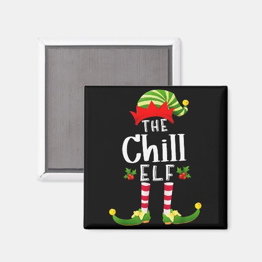 Chill Christmas Elf Matching Pajama X-mas Party  Magneet (Voorkant / Achterkant)