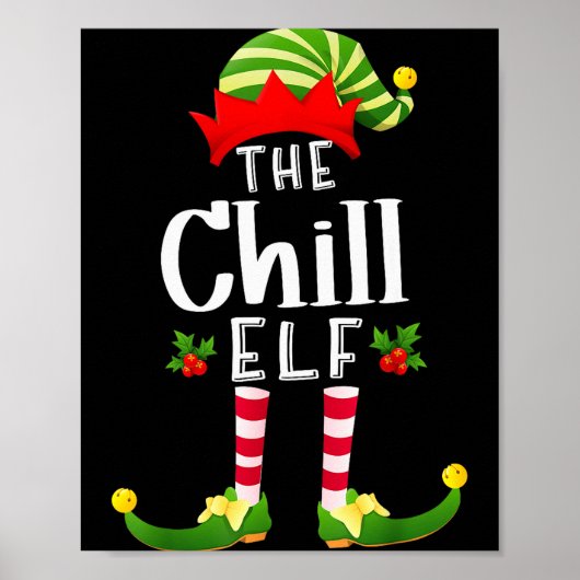 Chill Christmas Elf Matching Pajama X-mas Party  Poster (Voorkant)