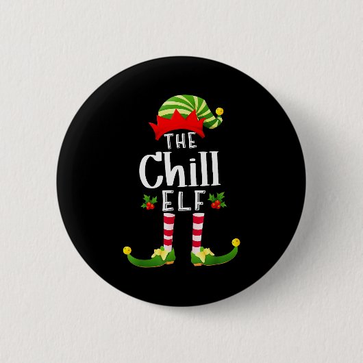 Chill Christmas Elf Matching Pajama X-mas Party  Ronde Button 5,7 Cm (Voorkant)