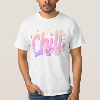 Chill Coffee Typografie Minimale Koffieliefhebber T-shirt