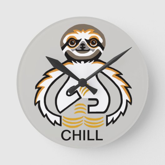CHILL - Cool SLOTH - Wildlife - Natuur Ronde Klok (Voorkant)