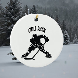 chill dash kerst hockeyspeler Coach Keramisch Ornament