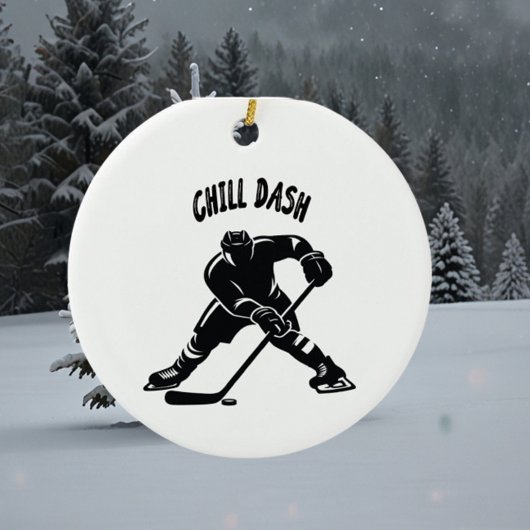 chill dash kerst hockeyspeler Coach Keramisch Ornament