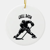 chill dash kerst hockeyspeler Coach Keramisch Ornament (Voorkant)