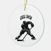 chill dash kerst hockeyspeler Coach Keramisch Ornament (Links)