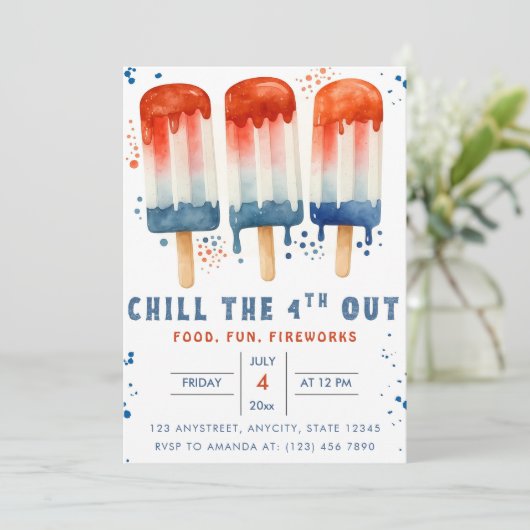 Chill de 4e uit 4 juli Onafhankelijkheidsdag Kaart (Staand voorkant)