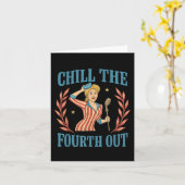Chill de vierde uit 4 juli Mannen vrouwen Kaart (Gele Bloem)