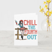 Chill de vierde uit 4 juli Patriottische Indepen Kaart (Gele Bloem)
