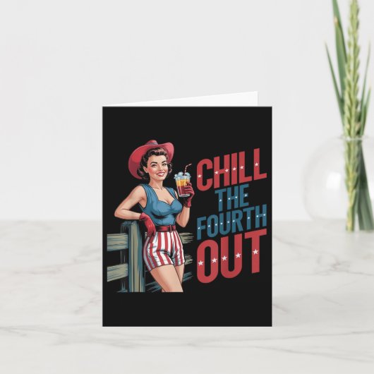 Chill de vierde uit cowboy meisje 4 juli indep kaart (Voorkant)