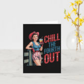 Chill de vierde uit cowboy meisje 4 juli indep kaart (Gele Bloem)