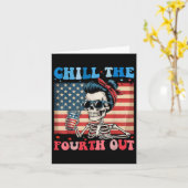 Chill de vierde uit grappig skelet 4 juli am kaart (Gele Bloem)