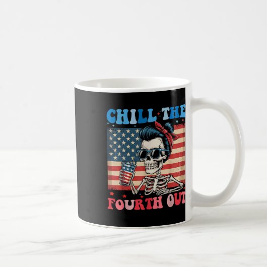 Chill de vierde uit grappig skelet 4 juli am koffiemok (Rechts)