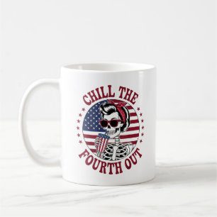 Chill de vierde uit grappig skelet 4 juli koffiemok