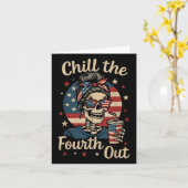 Chill de vierde uit grappig skelet 4 juli Pa Kaart (Gele Bloem)