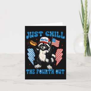 Chill de vierde uit grappige wasbeer 4 juli deel kaart