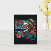 Chill de vierde uit skelet grappig patriottische 4 kaart (Gele Bloem)