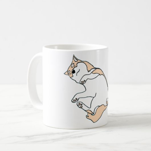 Chill Dog Mok - Schattigee Lazy Cat Line Art (Voorkant links)