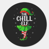 Chill Elf Christmas Girls Women Elf Squad Xmas Fam Ronde Sticker (Voorkant)