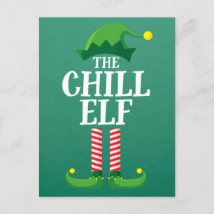 Chill Elf Matching Family Group kerstparty Briefkaart