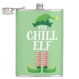 Chill Elf Matching Family Group kerstparty Heupfles