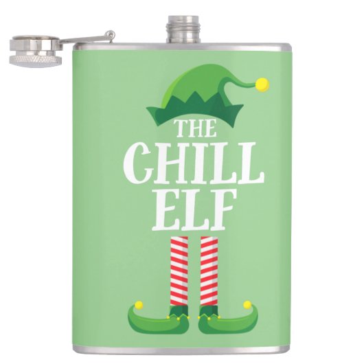 Chill Elf Matching Family Group kerstparty Heupfles (Geopend)